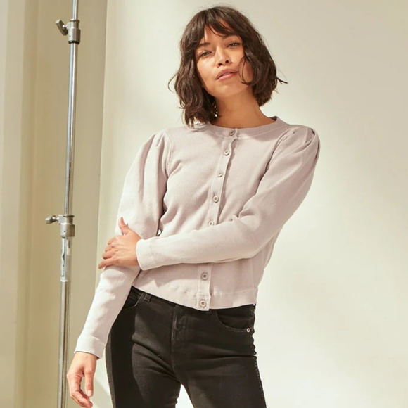AMO puff sleeve cardigan Fawn XS - Picture 1 of 16